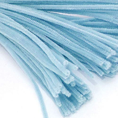 The Crafts Outlet Chenille Stems, Pipe Cleaner, 12-inch (30-cm), 25-pc, Light Blue