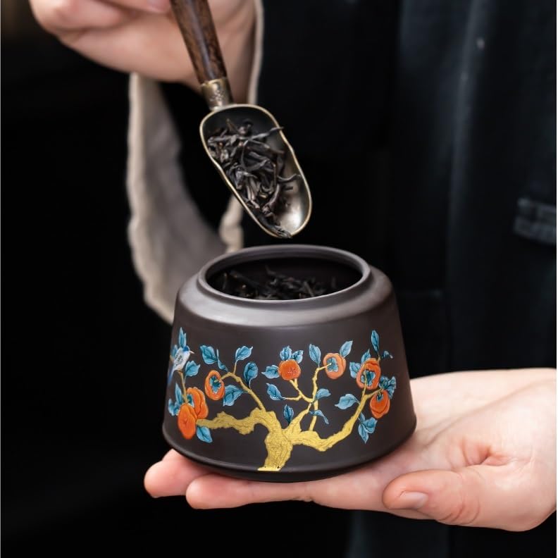XYNSNDB Tarro de azúcar, Lata de té de Arena púrpura, Lata de té de cerámica para Despertar, Lata sellada de Frutas secas, Lata pequeña de Almacenamiento para Viaje en casa, Lata de té
