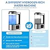 Générateur d'eau à hydrogène 2L avec technologie SPE et PEM, version améliorée Générateur d'hydrogène riche en hydrogène avec écran tactile LED et thermostat Hydrogen Water Lonizer pour la maison