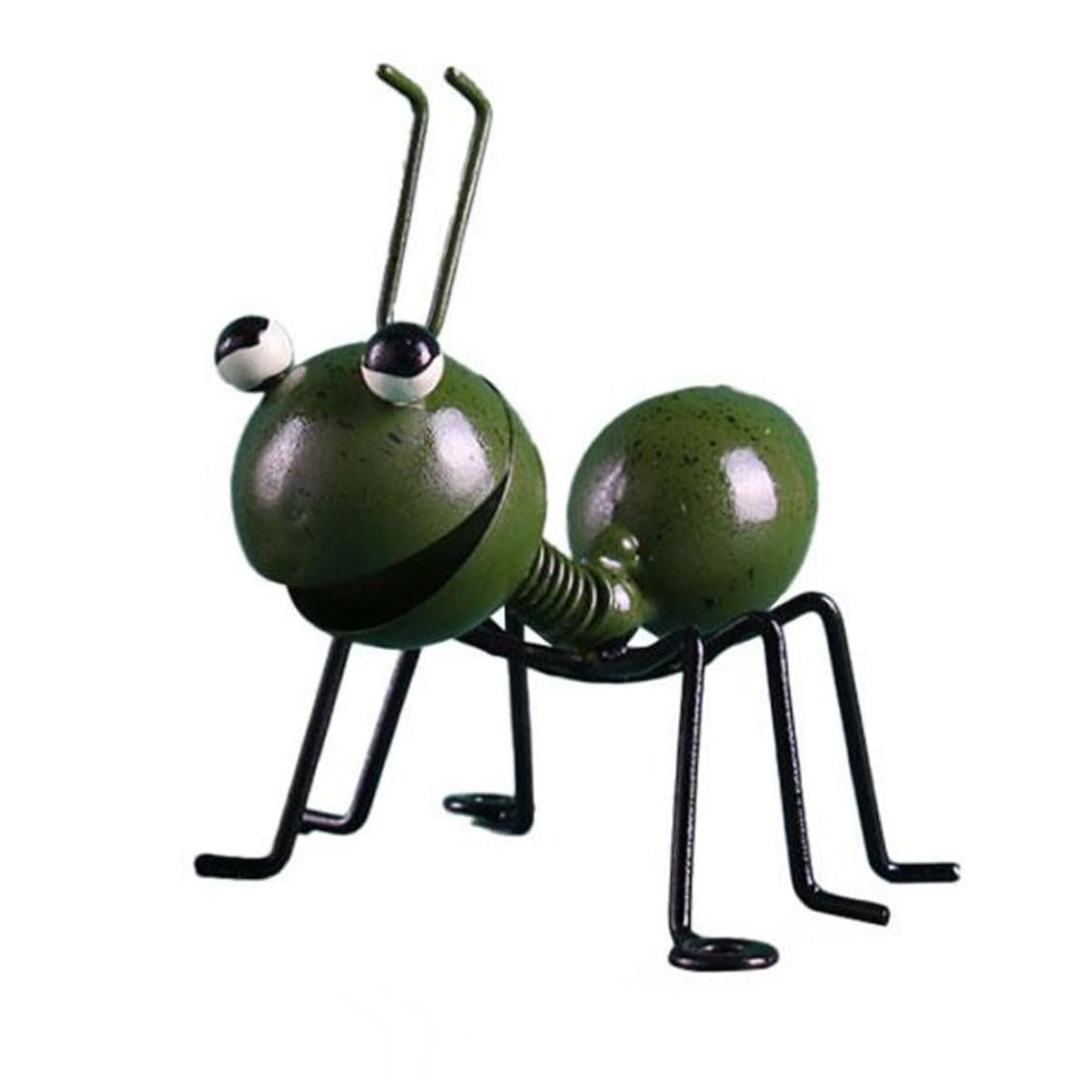 Vistnale Metal Ant, Ant Ornament Desktop Metal Cartoon Sculpture Craft Bedroom Garden Decoration Green