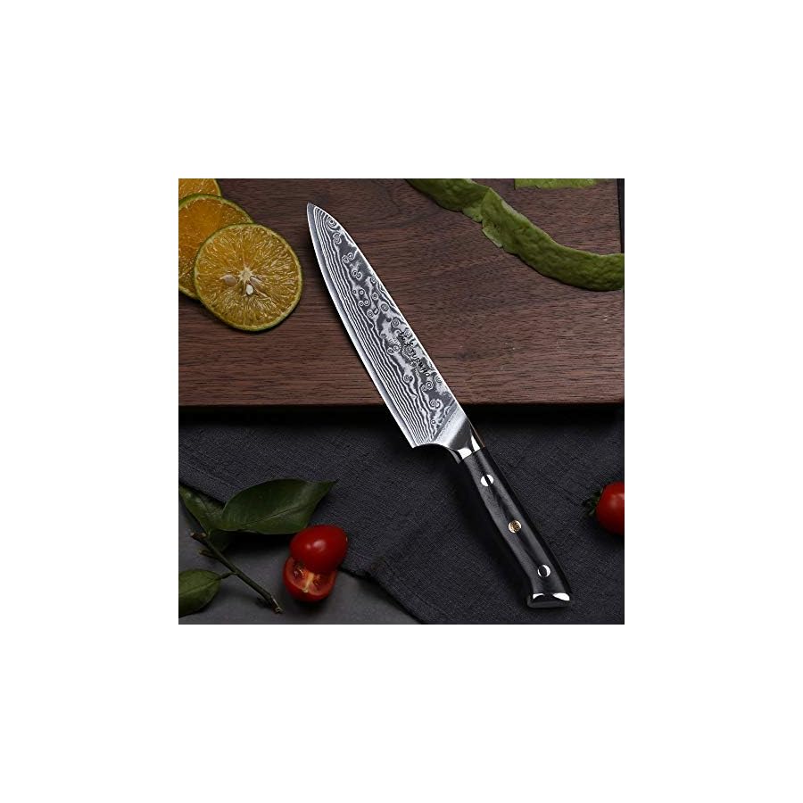 Damascus-Knife-Set-4-PCS-Kitchen-Knives-Set-Tools-Japanese-VG10-Damascus-Steel-Chef-Santoku-Utility-Paring-Kitchen-Knife-With-G10-Handle-LAMAJIGA6695 Damascus Knife Set, 4 PCS Kitchen Knives Set Tools Japanese VG10 Damascus Steel Chef Santoku Utility Paring Kitchen Knife With G10 Handle, LAMAJIGA6695