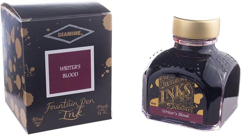 Encre Diamine Smoke On The Water - 30ml - Pour Stylo Plume - Bleu Profond Et Mystérieux