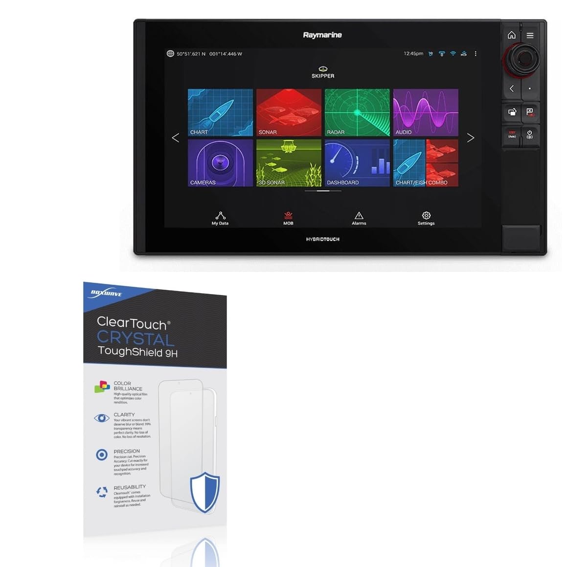 BoxWave Screen Protector Compatible with Raymarine Axiom Pro 16 - ClearTouch Crystal ToughShield 9H (2-Pack), Clear 9H Tough Flexible Film Screen Protector