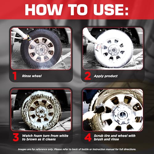 Image of Black Magic 120253 Intense Foam Wheel & Tire Cleaner w /High Foaming Deep Clean Formula to Remove Dirt, Grime & Brake Dust - Cherry Scent