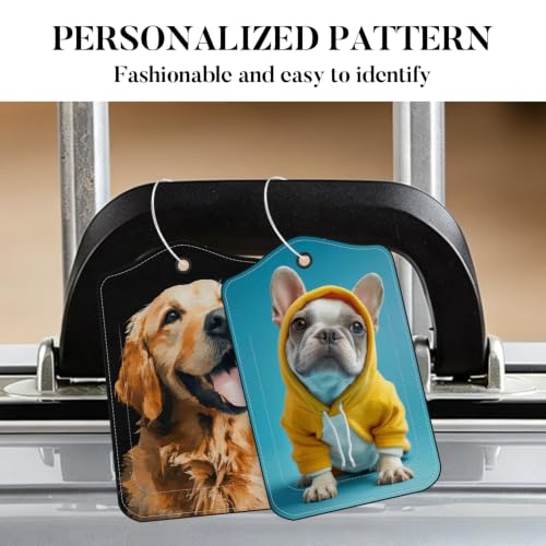 Image of Golden Retriever & Frenchie Luggage Tags 2 Pack, Privacy Flap