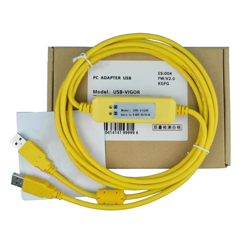 USB-Vigor PLC Programming Cable for VB VH Series Communication Download Cable Transmission Data Cable for Online Monitoring Economy Model Yellow 3 Meters