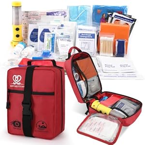 Emergency Trauma First Aid Kit – Large All-Purpose Portable Waterproof Kits for Car, Complete Family Travel.