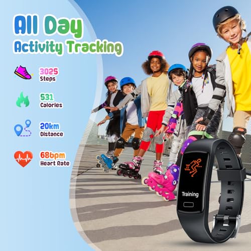Smart-Fitness-Tracker-Watch-for-Kids-Boys-Girls-Waterproof-Smartwatch-with-Pedometer-Heart-Rate-Sleep-Tracking-Alarm-Clock-Activity-Tracker-Calorie-Step-Counter-Watch-for-Girls-Boys-Teens