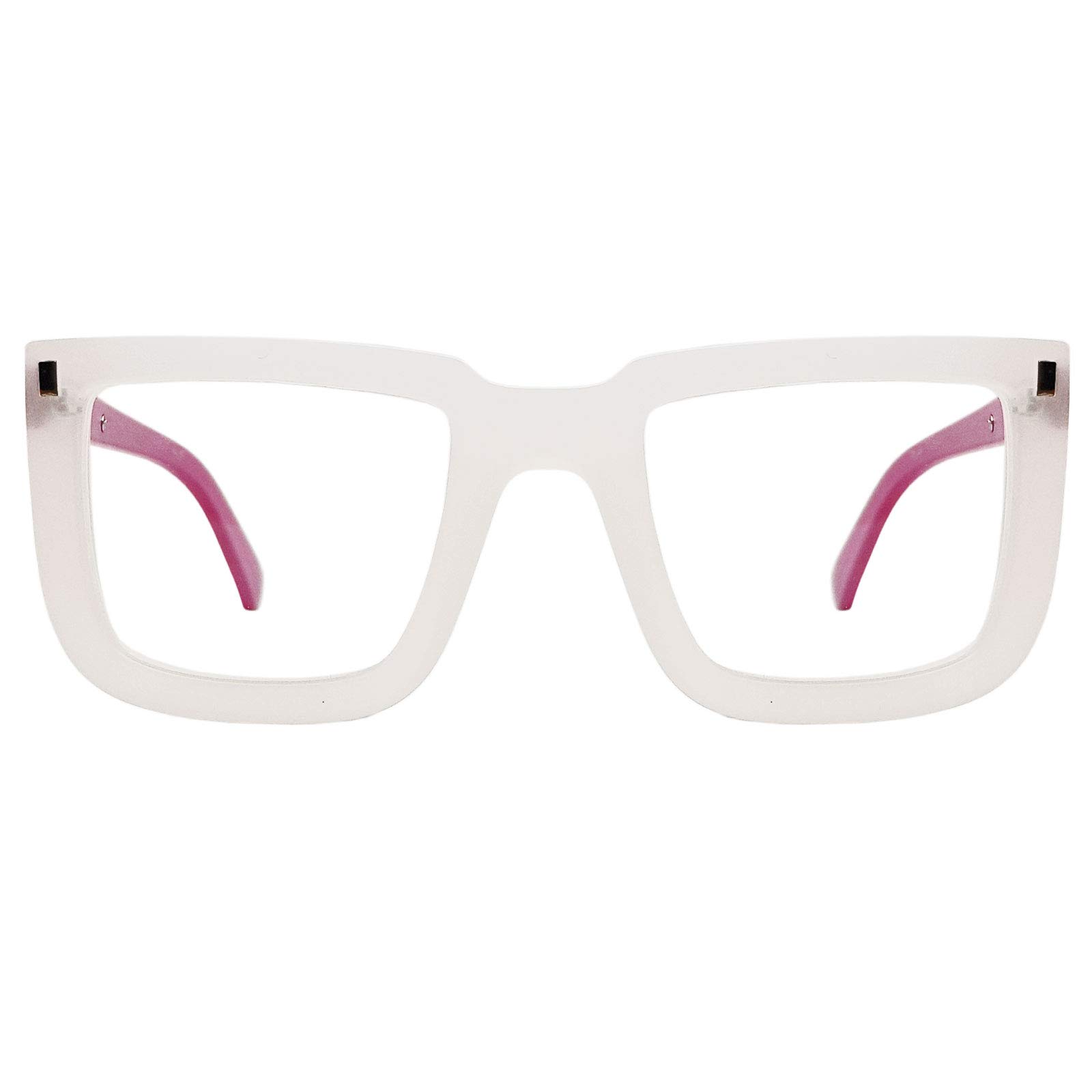 ENCACCBig Square Horn Rim Eyeglasses Nerd Spectacles Clear Lens Classic Geek Glasses