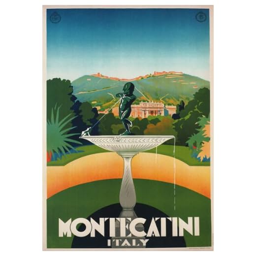 TV37 Vintage 1930 Montecatini Tuscany Italian Italy Travel Poster Re-Print - A2+ (610 x 432mm) 24" x 17"
