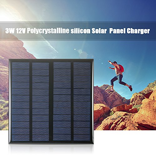 Gecheer tragbar Solar Ladegerät Solarpanel 3W 12V Solar Panel Solarmodul Solarpanel ideal, Solarzelle Photovoltaik… – Bild 3