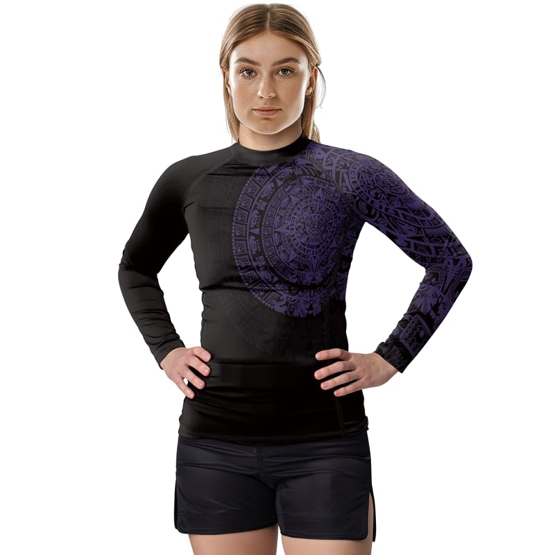 Aztec Women's Long Sleeve Rash Guard BJJ MMA Grappling Compression Shirt Jiu Jitsu Rashguard for Women4