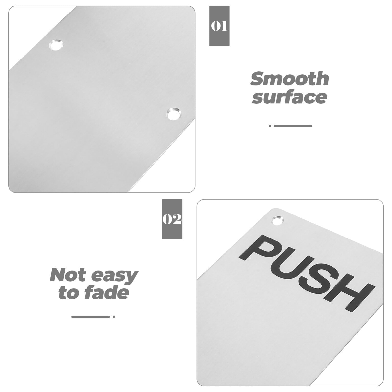 Housoutil Door Push Plate – Stainless Steel, 11.8" X 3.1", Silver Finish, For Interior Doors, Easy Access & Clean Look