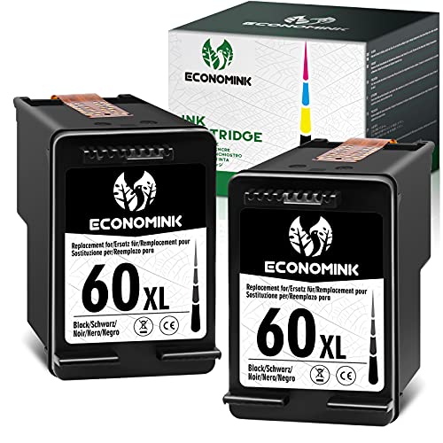 Economink Remanufactured 60 Black Ink Cartridge, Replacement for HP60XL Updated Chip for PhotoSmart C4680 C4780 C4795 D110a DeskJet F4480 D2530 F4280 F4580 Envy 120 100 Printer (2 Pack) Economink Remanufactured 60 Black Ink Cartridge, Replacement for HP60XL Updated Chip for PhotoSmart C4680 C4780 C4795 D110a DeskJet F4480 D2530 F4280 F4580 Envy 120 100 Printer (2 Pack)
