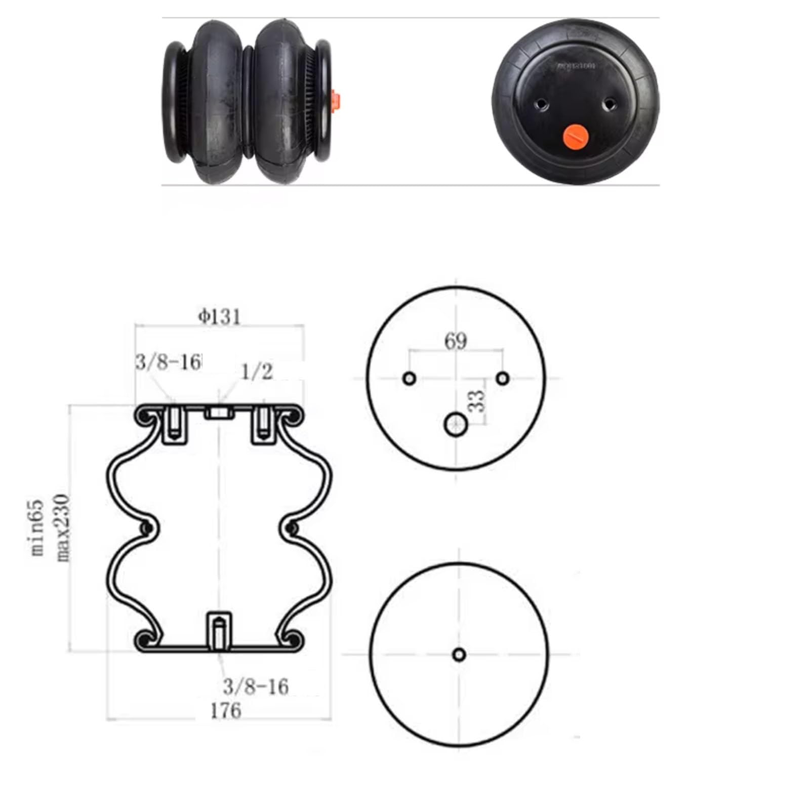 Compatible Avec Chevy Pour Silverado 1500 2500 3500 Ressorts Pneumatiques Suspension Airbag Accessoires Simples 2E7X7 FD120-17 Soufflet Suspension Pneumatique