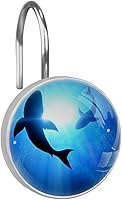 Vista 1 de Funny Shark Shower Curtain Hooks Rings, Shower Curtain Hooks, 12PCS Decorative Stainless Steel Shower Curtain Hooksor Bathroom Curtains Rods