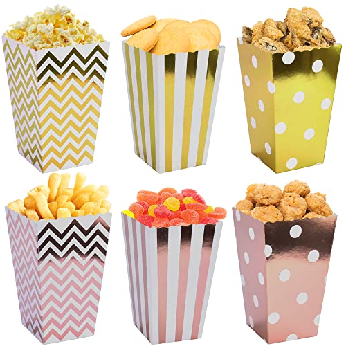 SCHYIDA 60 Piezas Cajas de Cartón para Palomitas de Maíz Contenedor de Palomitas Pequeño de 10 x 7 x 5 cm Bolsa de Palomitas de Colores Envase de Palomitas para Fiestas Mesa Dulce Gominolas Chuches