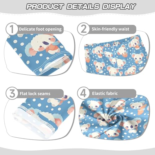 Seamless Cartoon Koala Bear Kids Girl's Athletic Leggings Stretch Full Length Athleisure Pants Gym3