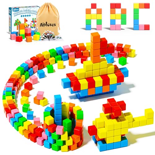 Apluses 42PCS Magnetic Blocks, Gifts for 3 4 5 6 Year Old, Magnet Building Blocks for Toddlers...