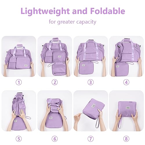Foldable Travel Duffel With Wet and Dry Separation, Lightweight Large Capacity Holdall for Gym Sports, Hospital - Image 4