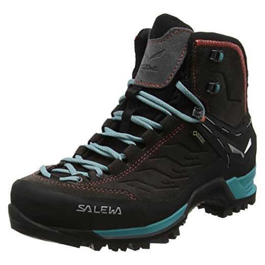 Salewa WS Mountain Trainer Mid Gore-Tex, Botas de Senderismo Mujer, Gris (Black Magnet/Viridian Green), 38.5 EU