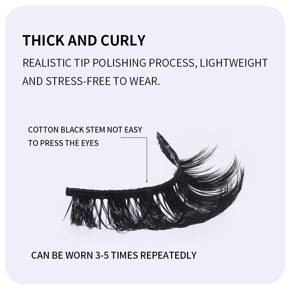 AKARA Ciglia finte Naturali 7 Coppie 3D Volume Russo False Mink