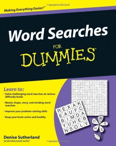 Word Searches For Dummies by Denise Sutherland (2009-05-11)