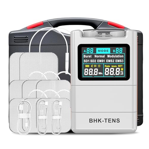 2025 TENS EMS Unit Muscle Stimulator for Back Pain Relief, Upgraded Color LCD TENS Machine for Chronic Pain, Muscle Relaxation, Home Use. with 8 Customizable Pulse Modes, 8 TENS Pads, 40 Intensitys