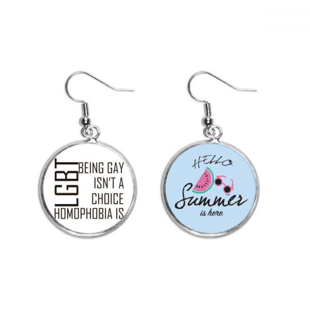Pendientes LGBT arcoíris sandía verano lóbulo accesorio multicolor 5