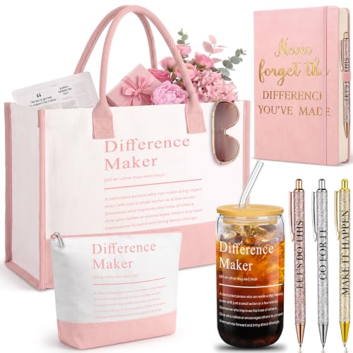 Image of Funnymoom 7 Pcs Difference Maker Gift Thank You Gifts for Women Employee Appreciation Gifts Set for Graduation Teacher Nurse