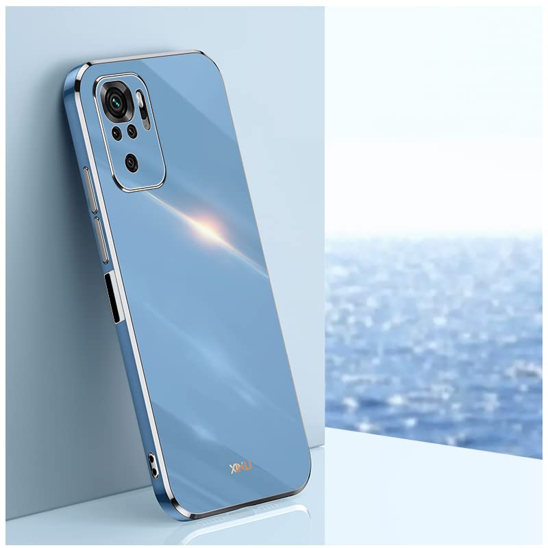 WEIOU Cover per Xiaomi Redmi Note 10 5G | Note 10T | Poco M3 Pro 5G Case, Custodia in Morbida Silicone TPU Bordo Dorato Della Placcatura Anti-Graffio