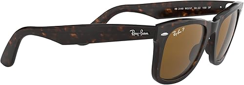 Miniatura 9 de Ray-Ban RB2140 Original Wayfarer Gafas de sol cuadradas polarizadas, Negro, tortuga tortuga/marrón polarizado,Negro, verde