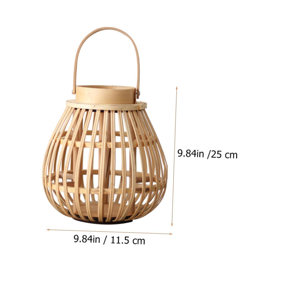 Candelabro Tejido de Bambú Beige Hecho a Mano, Estilo Linterna | Decoración del Hogar y Fiestas, Madera y Bambú, Incluye Velas, Tono Retro de Atmósfera Natural