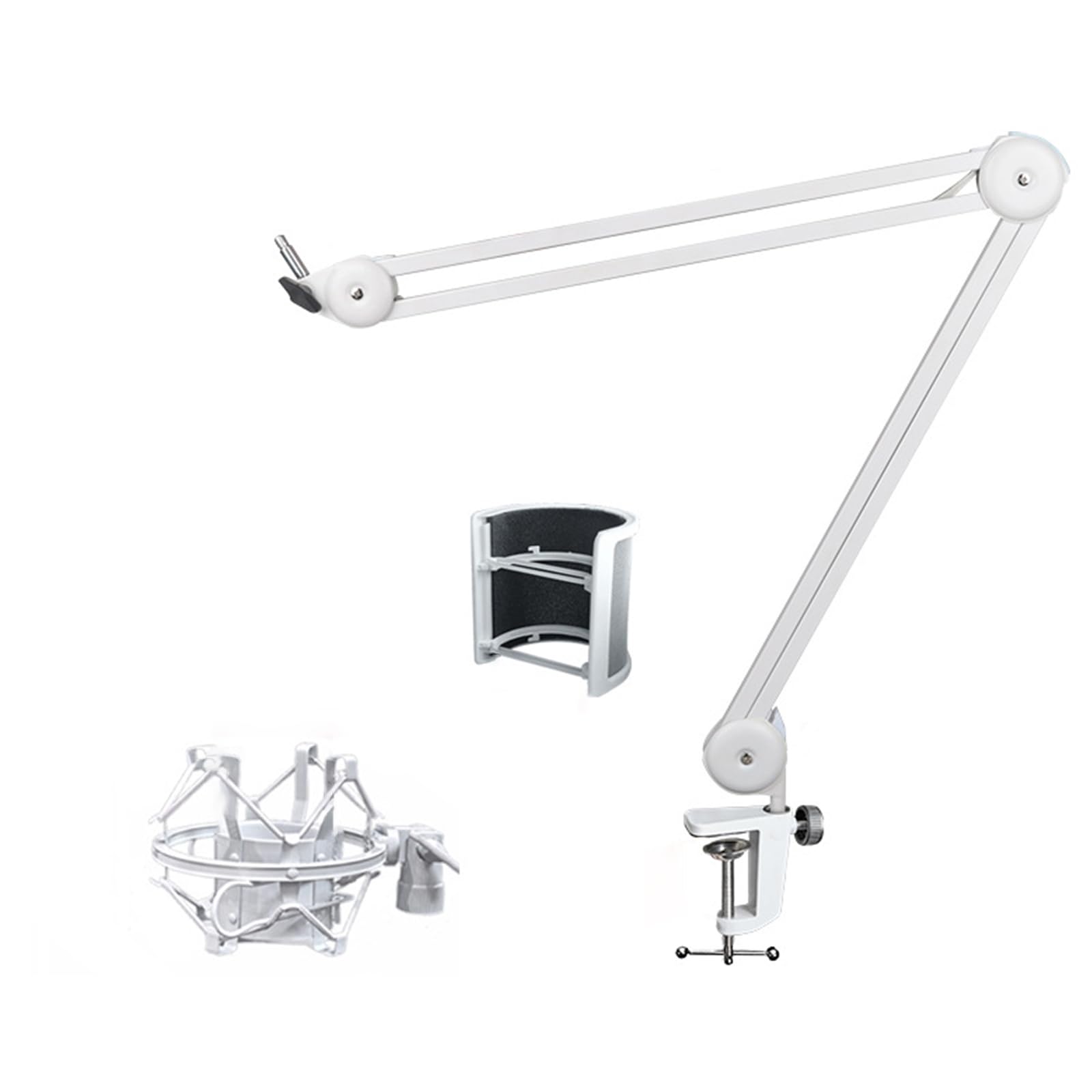Mikrofon Aufhängungsgalgen, Desktop Mikrofonhalter mit drehbarem Arm, mit/ohne stoßfester Halterung, Tischmontage Mikrofonständer