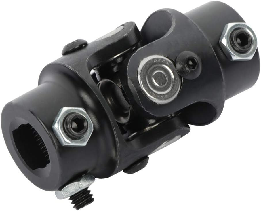 SCITOO Black Single Steering Universal joints 13/16"-36 Spline x 3/4" DD U-Joint Shaft