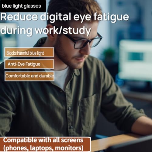 BOSSWIN Blue Light Blocking Glasses Square Fashion Computer/Gaming/TV/Phone-Blue Light Filtering for Men and Women — view 2