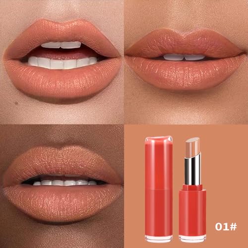 Image of Matte Creamy Lipstick for Women, Long Lasting Waterproof Velvet Lipstick, Lip Stick Crayon Buildable Blendable Creamy Color, Moisturizing Longwear Lip Makeup 01#