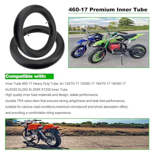 Image of 130 /80-17 460-17 Motorcycle Tire Inner Tube Heavy Duty, 2 Pack
