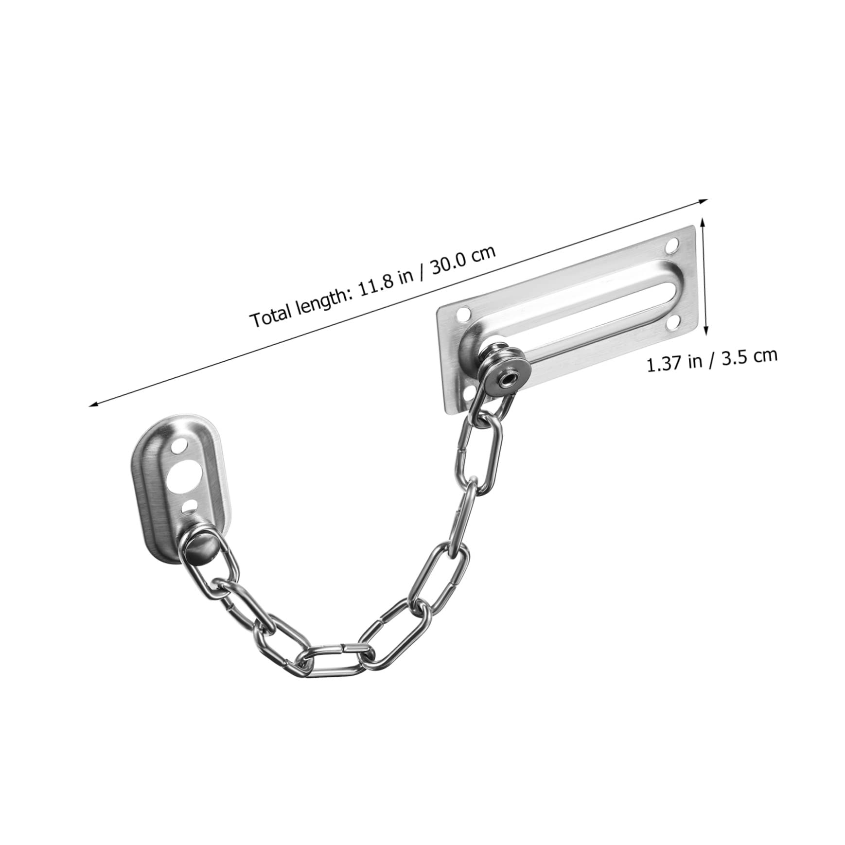 NUOBESTY 4pezzi Catena Per Porta in Acciaio Inox Lucchetto Catena Per Porte Interne Ed Esterne Sicurezza Per Casa Ufficio e Appartamenti Fissaggi Inclusi