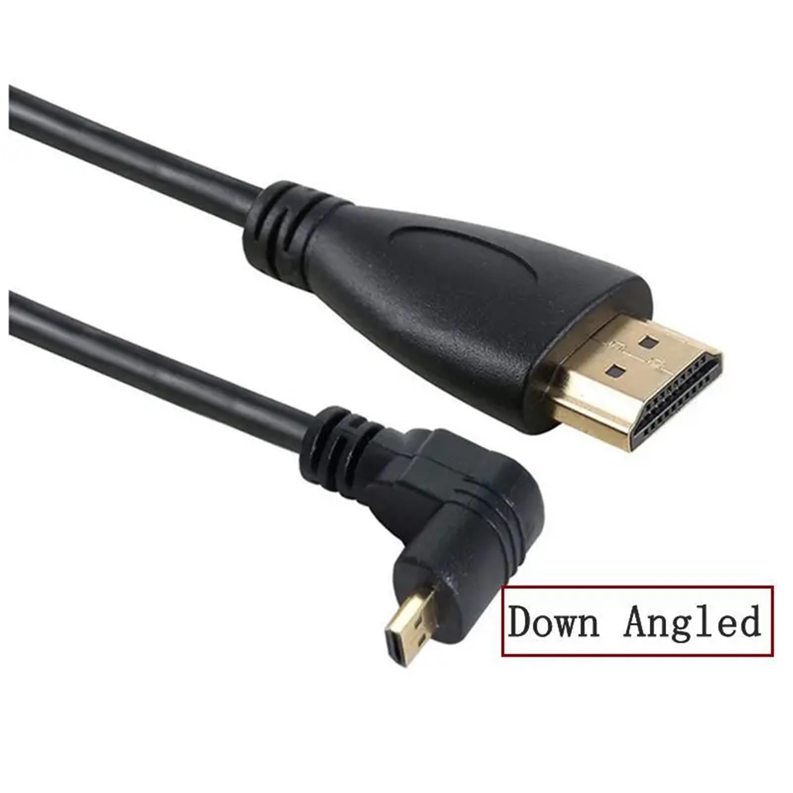 Kabel typu A A Micro HDMI typu D góra dół lewy i prawy kąt 3D kabel kolankowy 4K 1080p Audio kompatybilny z Micro HDMI do kamery tabletu (3m, Up)