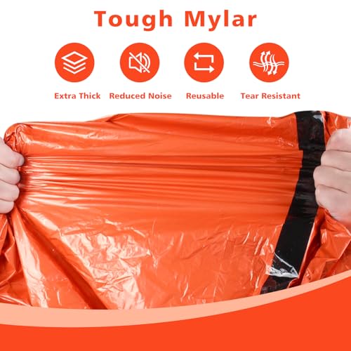 Zmoon Emergency Sleeping Bag Survival Bag, Portable Waterproof Thermal Bivy Sacks,Bivvy Bags,Camping Mylar Sleeping Bag Survival Gear Emergency Blankets Survival Shelter - Image 6