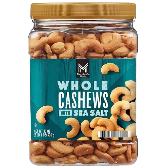 Roasted Whole Cashews with Sea Salt, 33 oz. (33 Ounce (1 Pack))