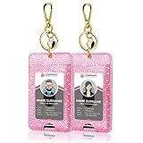 ACdream ID Badge Holder 2 Pack, Vertical Leather Security Name Key Card Wallet Case Protector, with...