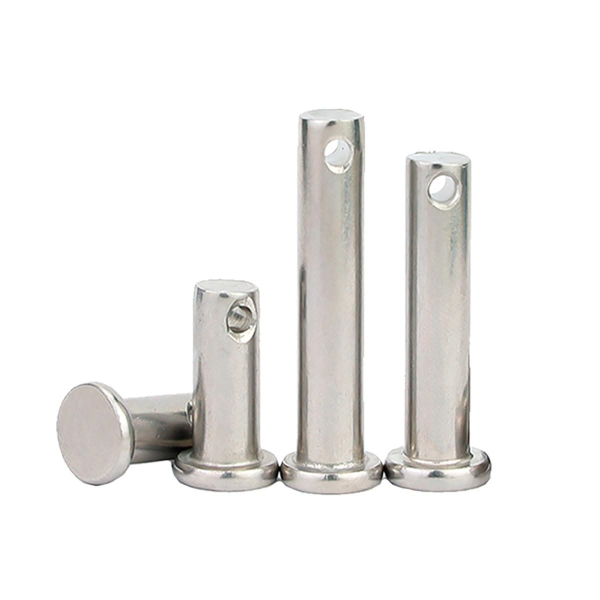 4 Pcs Single Hole Clevis Pins, M12 Flat Head Locking Clevis Pins Hitch Pin, for Trailer Latch, Mechanics Repair, Furniture Installation, Industrial Equipment(M12x80mm)