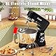 Küchenmaschine, Zuccie Knetmaschine Leise Rührmaschine inkl 5L Edelstahlschüssel 3-Rührwerkzeuge Spritzschutz Teigschaber und Eiertrenner, 8+P Geschwindigkeit Teigmaschine (Schwarz)