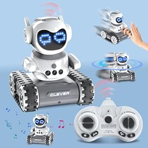 Remote Control Robot with LED and Music,Rechargeable Walkie Talkie Robot Toys for Kids, Auto-Demonstration Robot with Gesture Sensing,Birthday Gifts for Children.