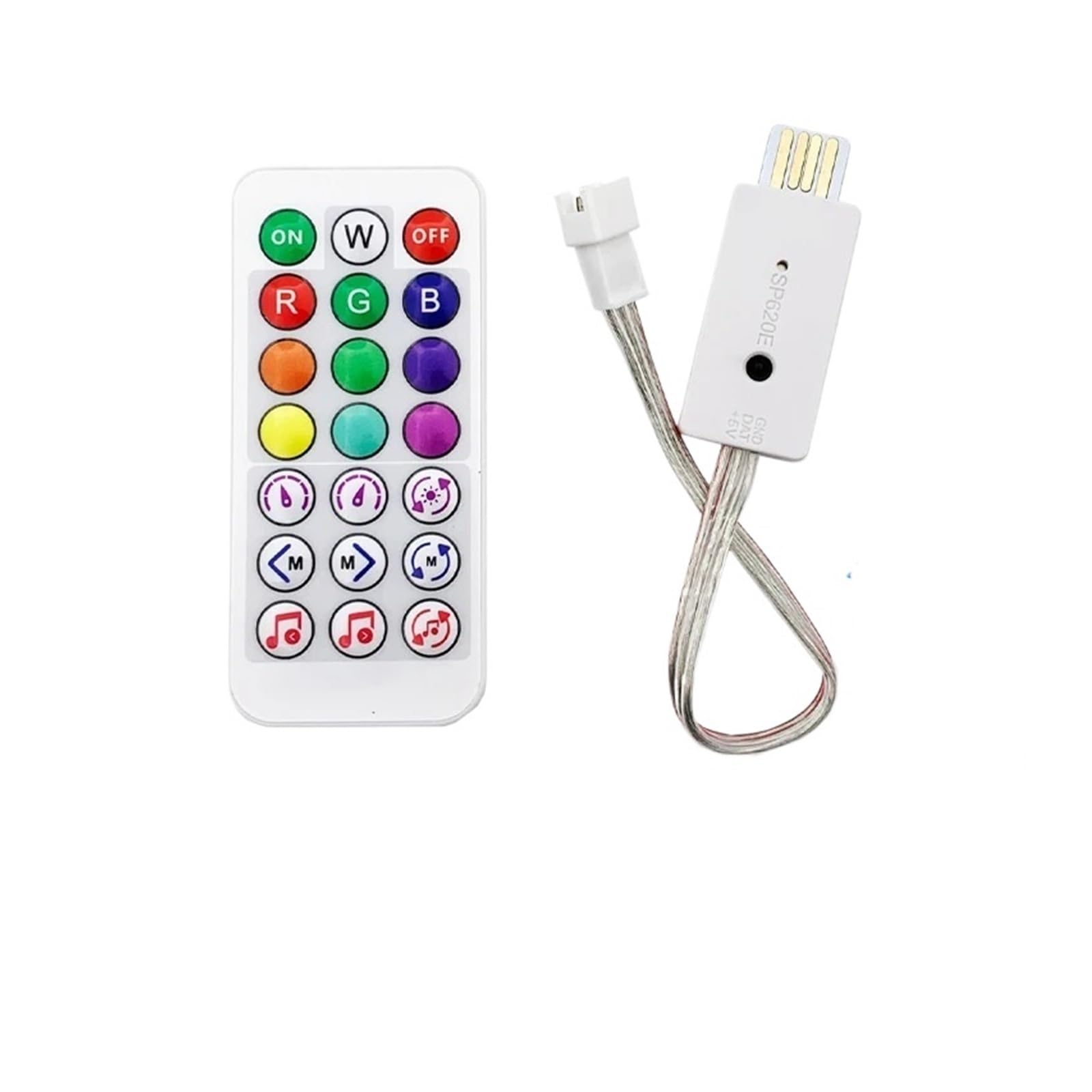 Contrôleur LED USB SP620E Music Pixel 5V WS2812B avec télécommande - 4