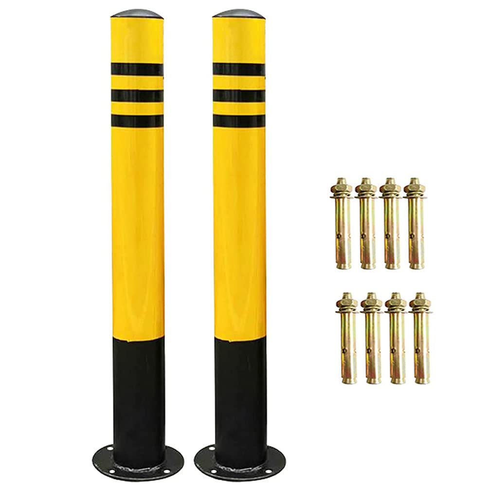 AYCDL Delineator Post Cones,2 Pcs Parking Barrier,Fixed Parking Bollard Security Posts for Driveways,Parking Barriers with Reflective Tape, Safety Bollard Post