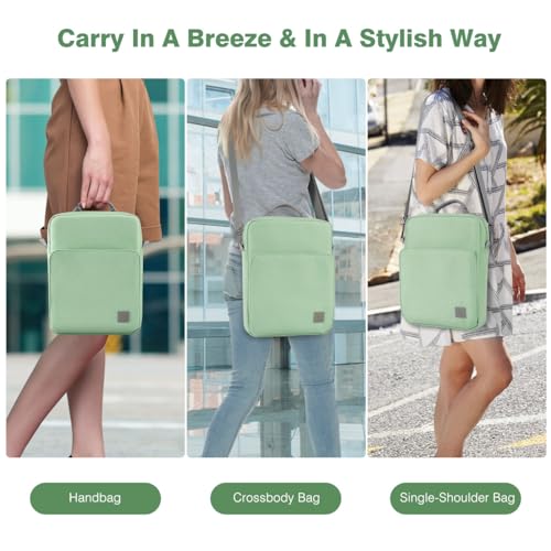 Image of Dadanism 9-11 Inch Tablet Sleeve Bag Carrying Case with Shoulder Strap for iPad (A16) 11 inch, iPad 10th Gen 10.9 inch, iPad Air M4 /Pro M5 11 inch, iPad 9 /8 /7th 10.2 inch, Galaxy Tab A11+ Plus 11 inch, Dark Green
