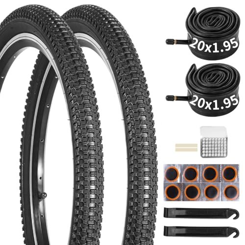 20×1.95 Bike Tire and Tube Set, 2 Pack 20 Inch Mountain Bike